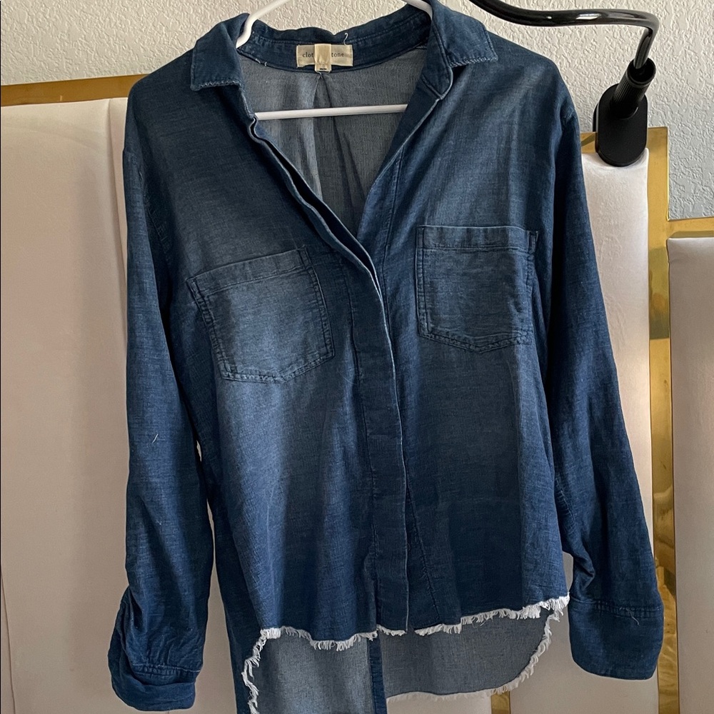 Cloth & Stone Blue Button Down Shirt